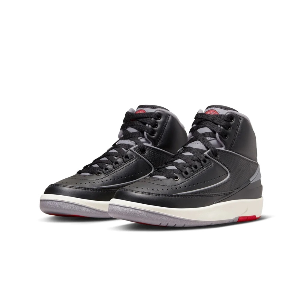 BIG KID'S AIR JORDAN 2 RETRO - "BLACK CEMENT" - Picture 2 of 7